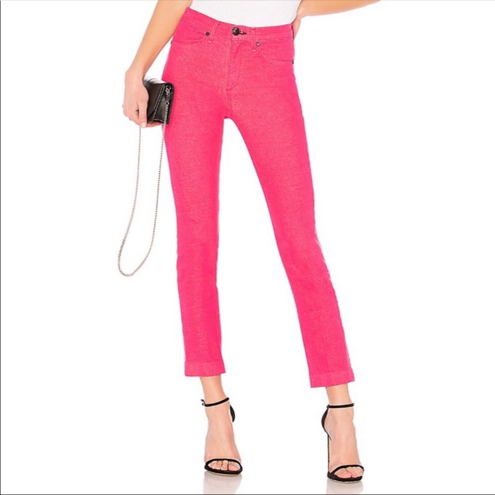 NWT Rag & Bone Bull Pink Ankle Cigarette Jeans 25
